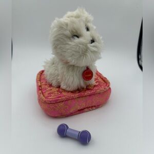 American Girl Doll Coconut Dog With Collar, Bed, And Bone